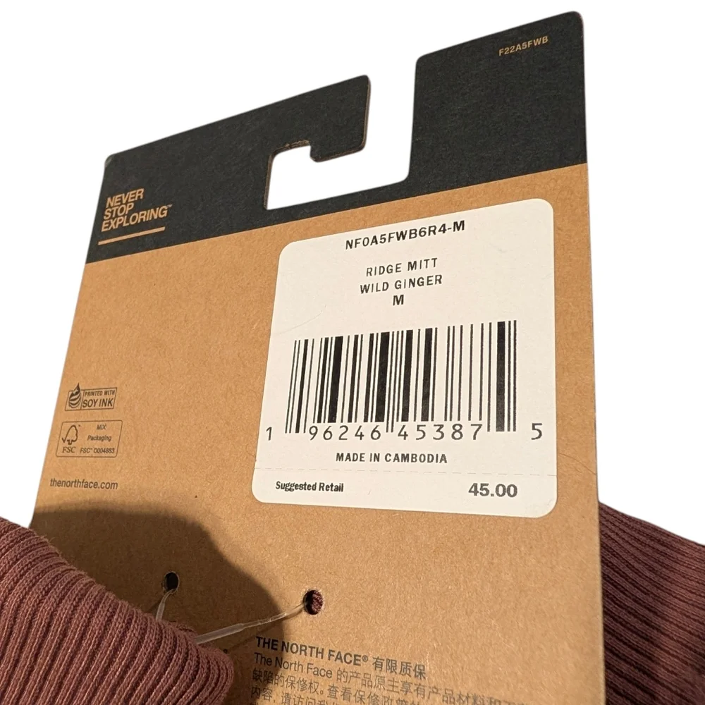 The North Face Ridge Fleece Mitts Size Medium